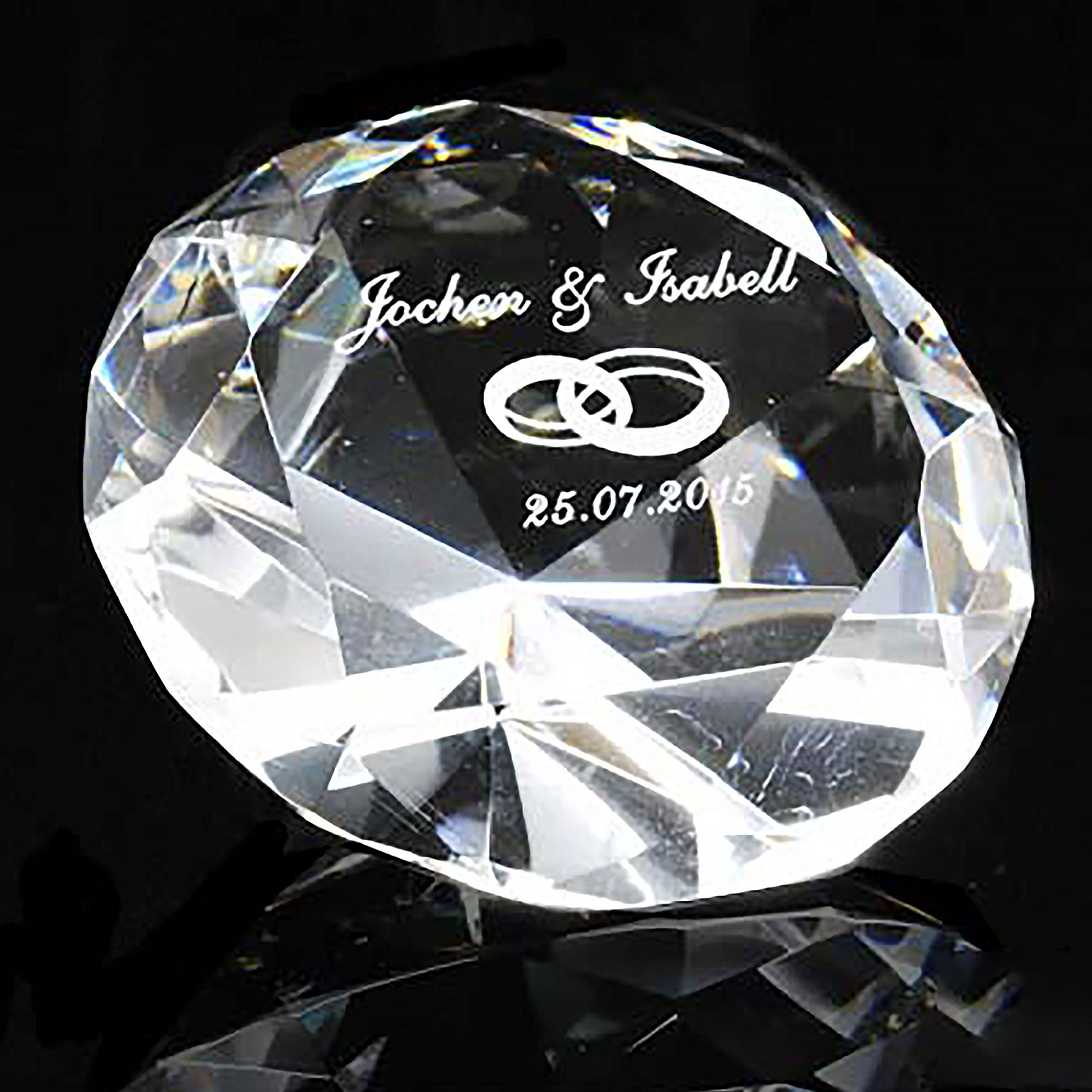 Gravurglas Diamant 12cm mit Gravur