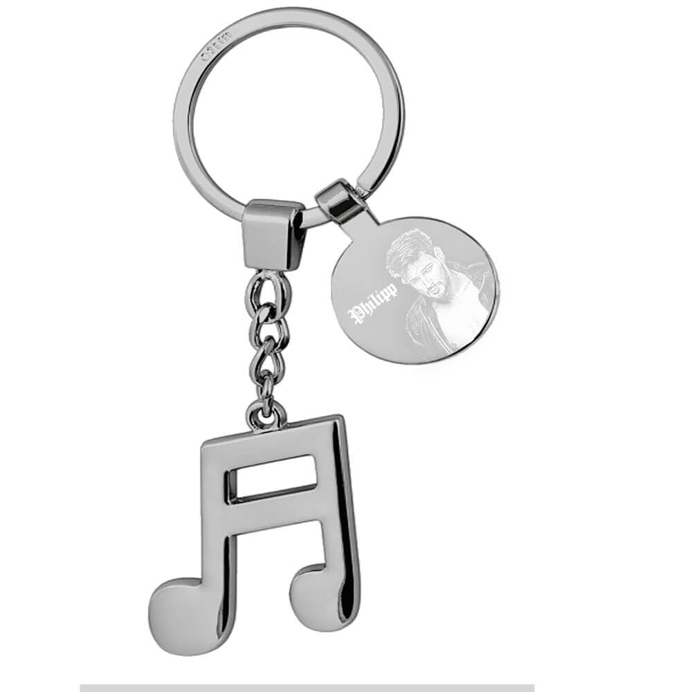 Schlüsselanhänger mit Musiknote und Foto