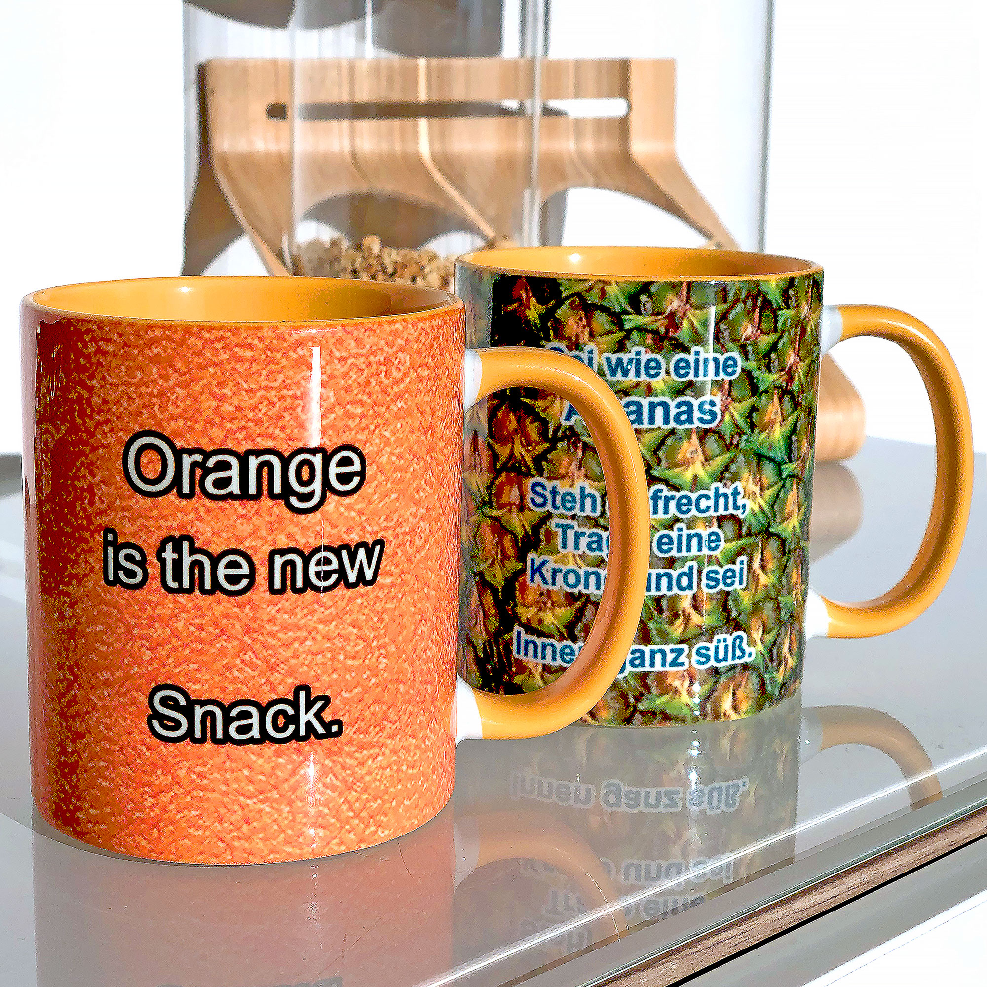 Fruit Cup Orange / Ananas mit personalisiertem Text