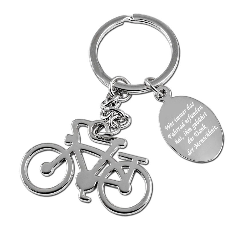 Schlüsselanhänger Fahrrad mit persönlichem Text