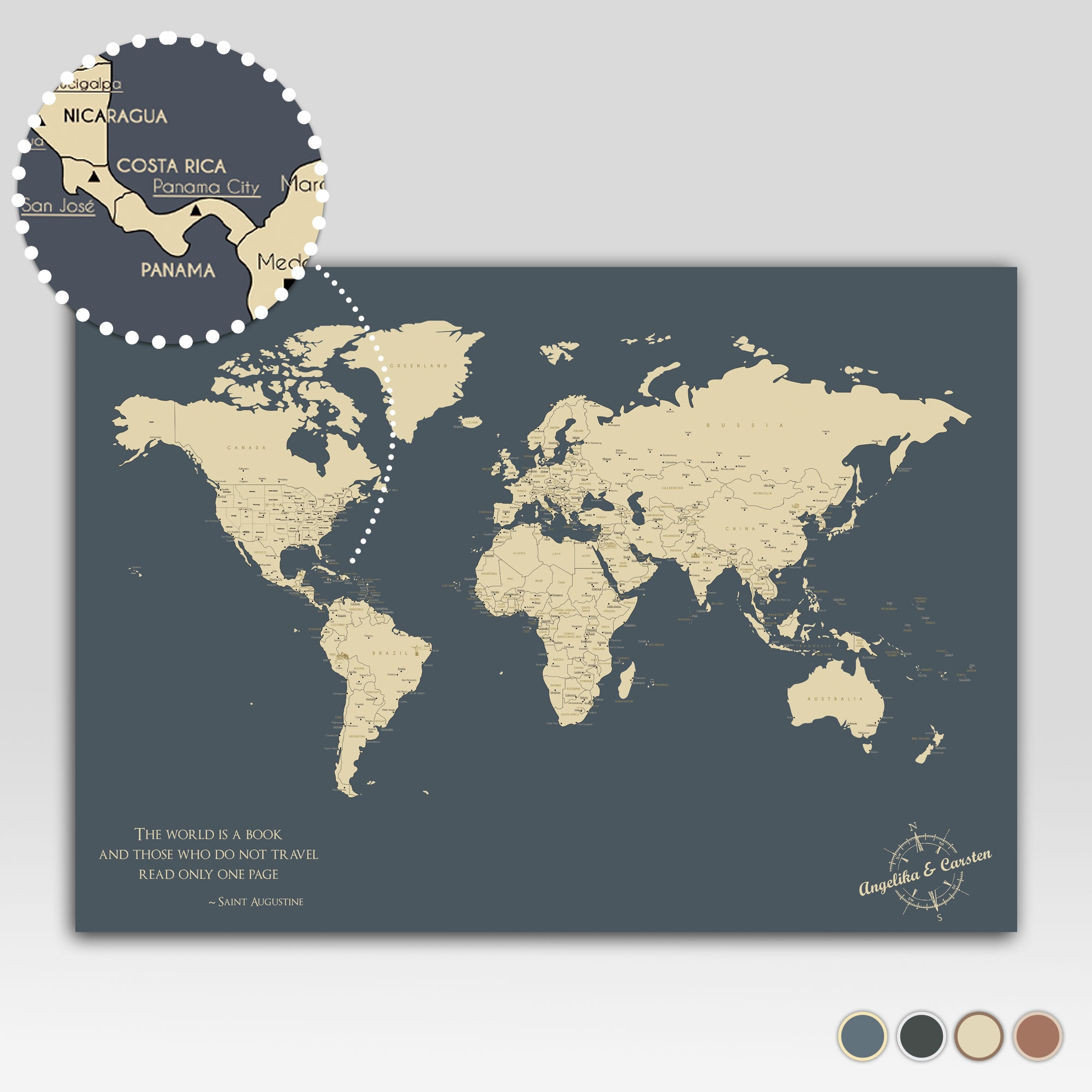 Poster Weltkarte Design Poster mit Personalisierung