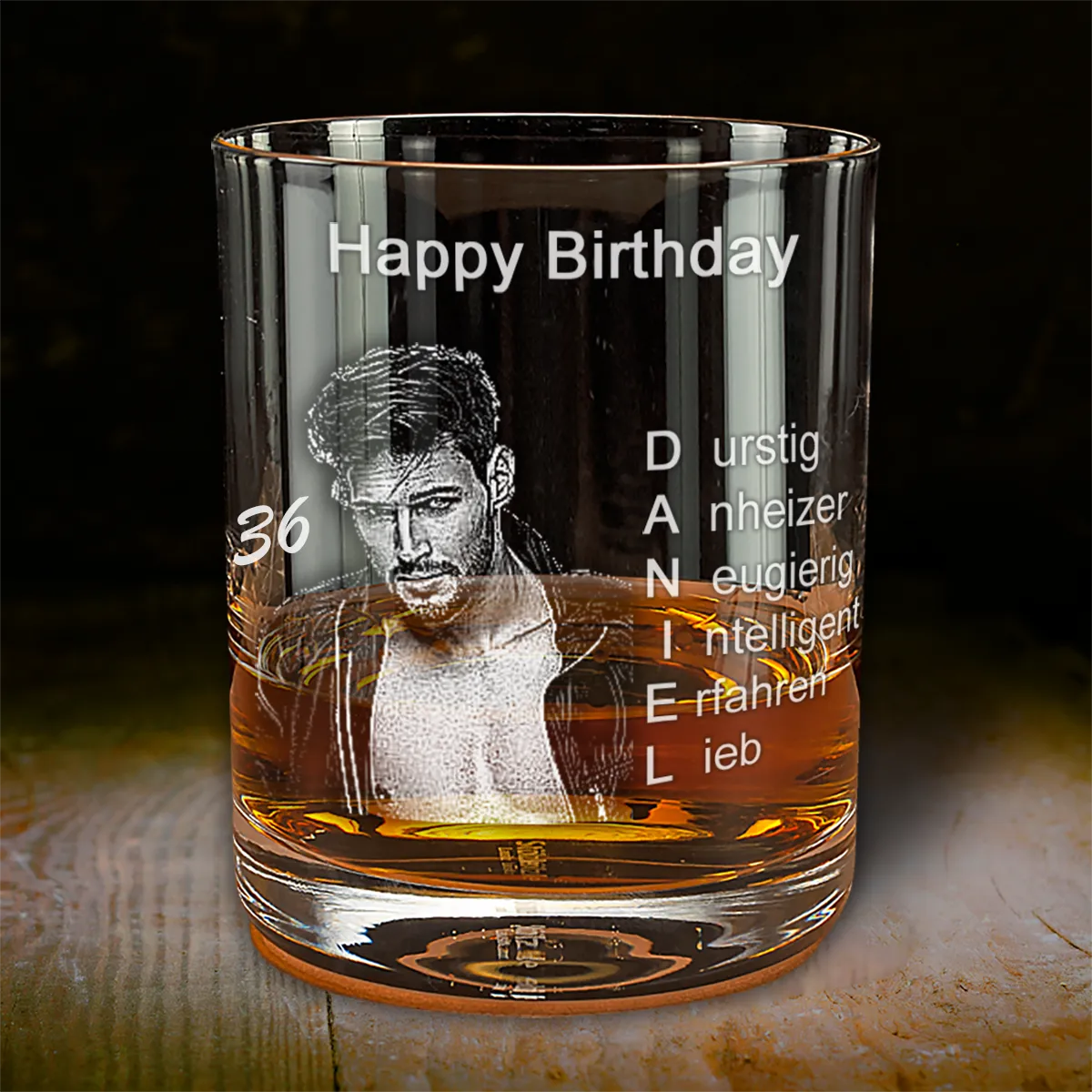 Whiskyglas zum Geburtstag mit Gravur