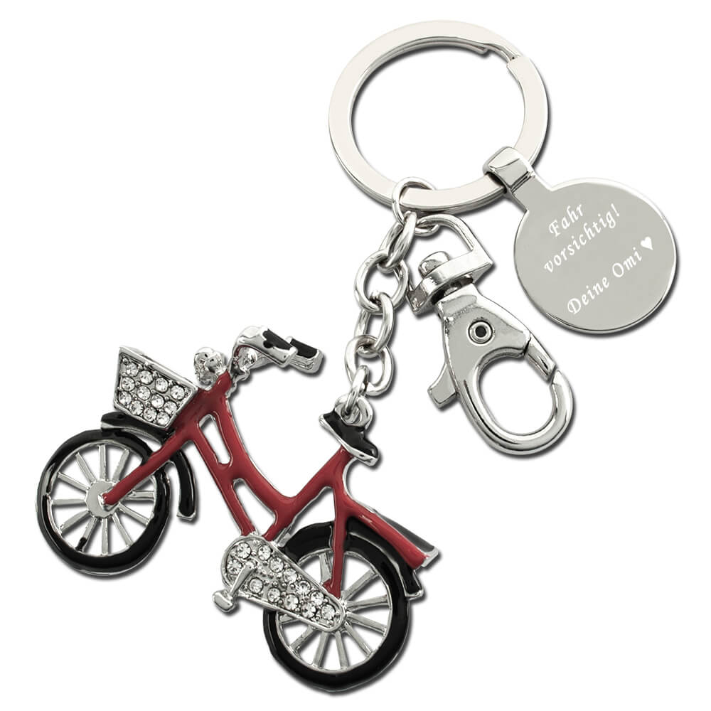 Red Bike Schlüsselanhänger mit Gravur 